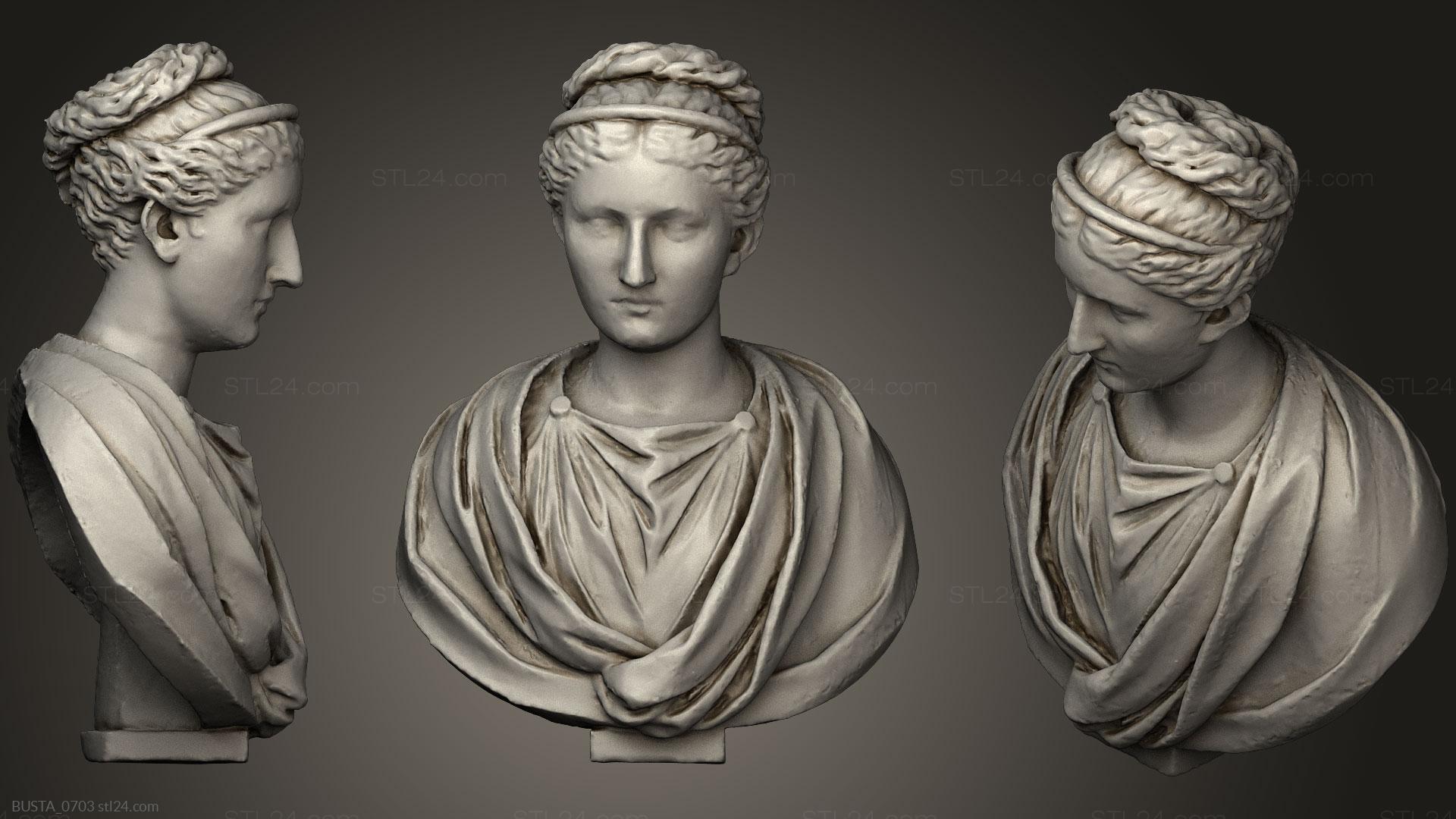 Бюсты и головы античные и исторические (Сабина, BUSTA_0703) 3D модель для ЧПУ станка